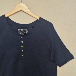 Faherty Short Sleeve Cloud Cotton Henley S